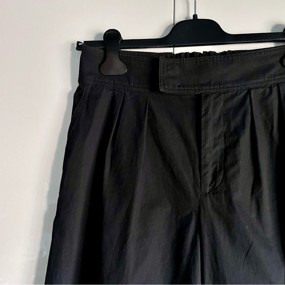 Anthropologie Pleated Poplin Wide-Leg Trousers In Black Size 4 NWT - Picture 8 of 12